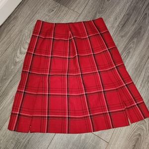 Red plaid skirt